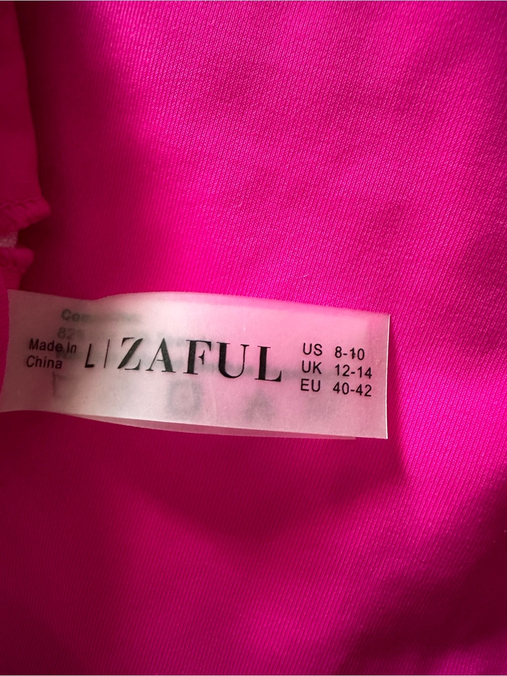 Zaful Hot Pink Tie-Front Bikini Top and bottom size 10 - Picture 6 of 6
